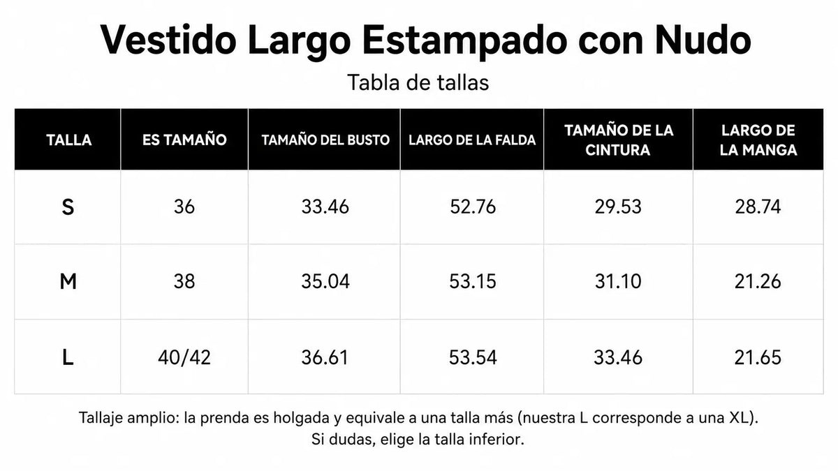 Guía de tallas