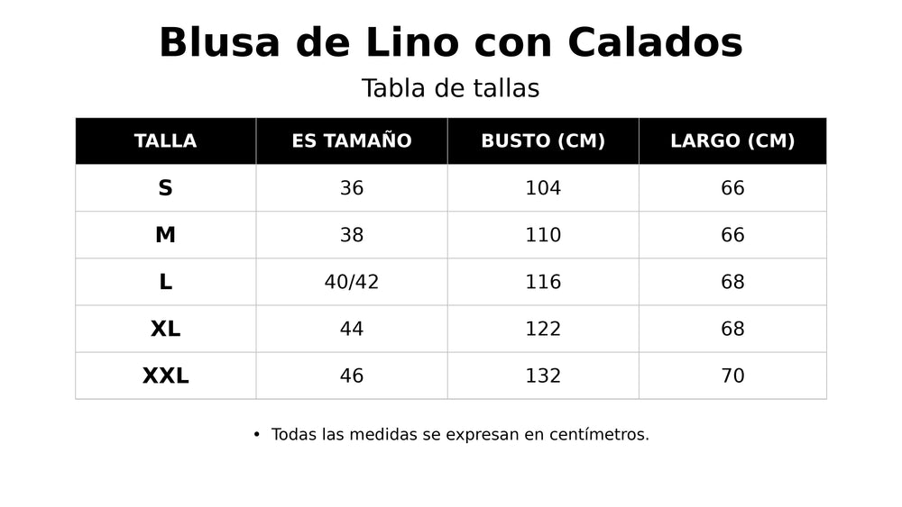 Guía de tallas