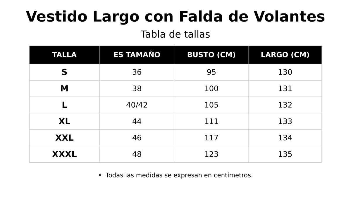 Guía de tallas