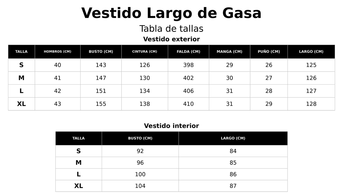Guía de tallas