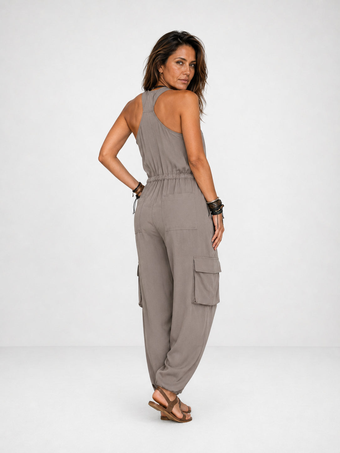 Jumpsuit bohémien ricamata Erminilde