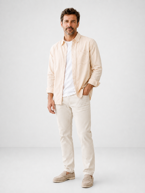 Camiseta lino hombre manga larga verano