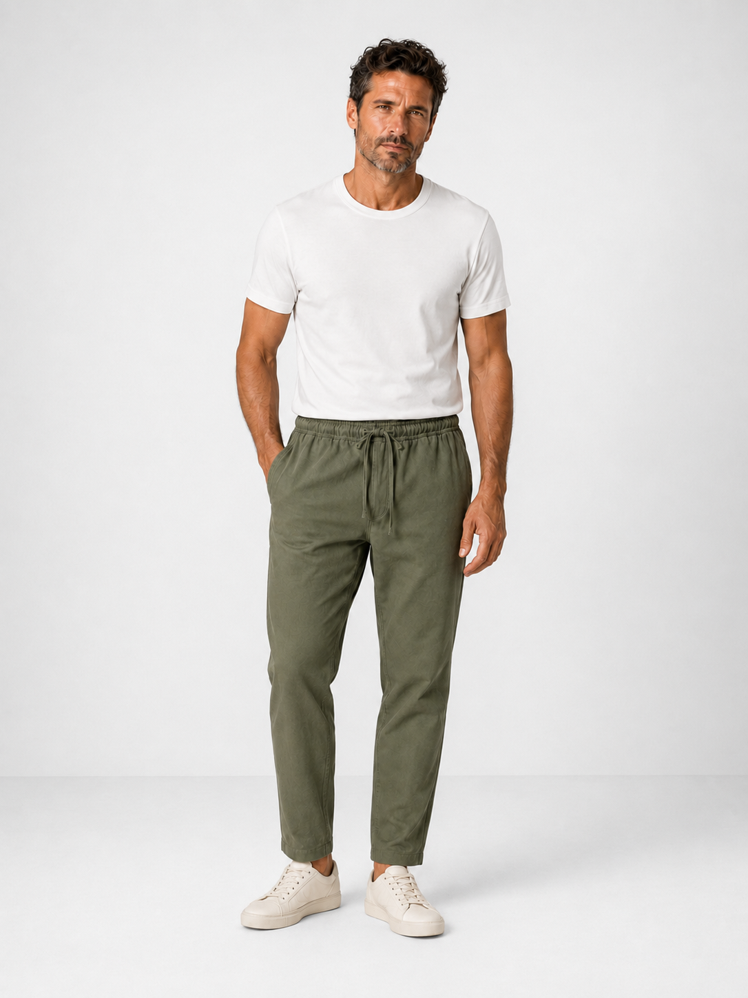Pantalón lino cintura elástica