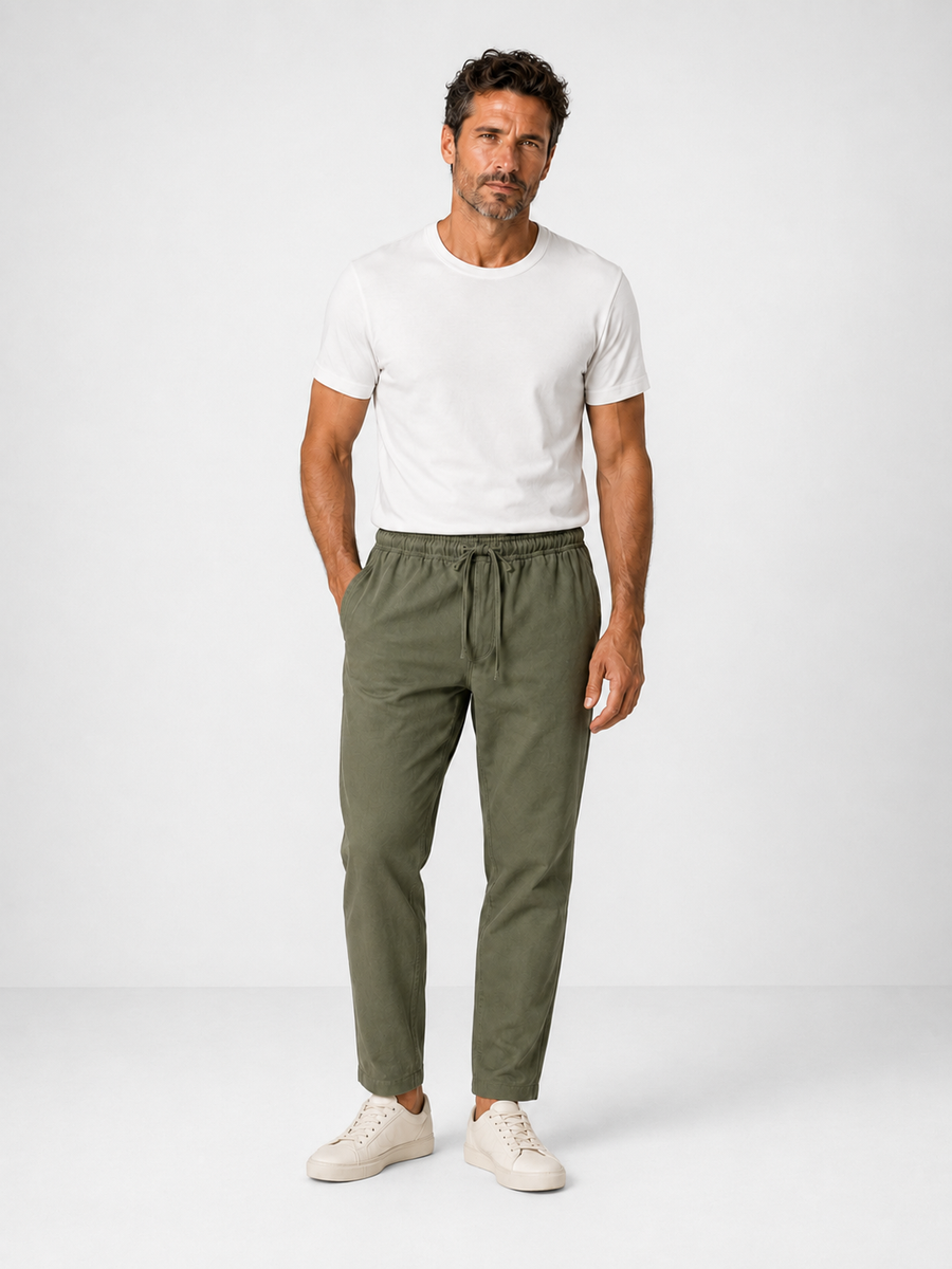 Pantalón lino cintura elástica
