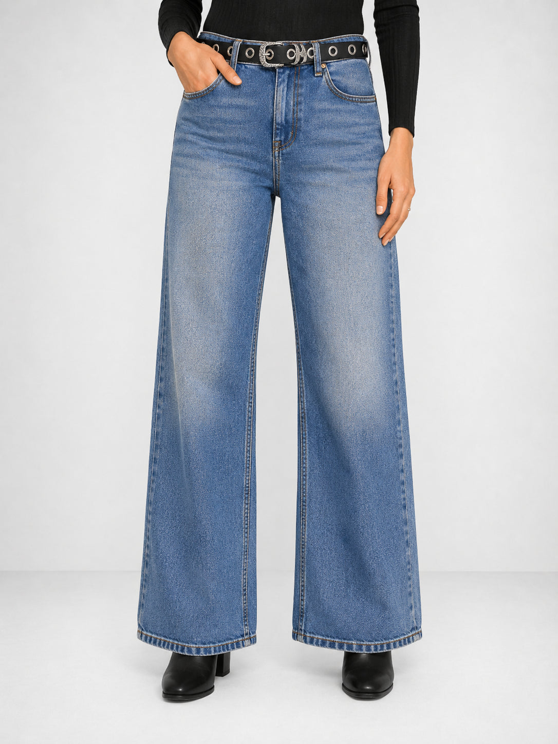 Jeans a gamba larga