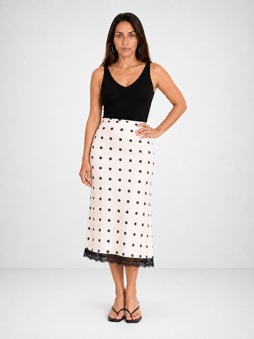 Falda estampado lunares