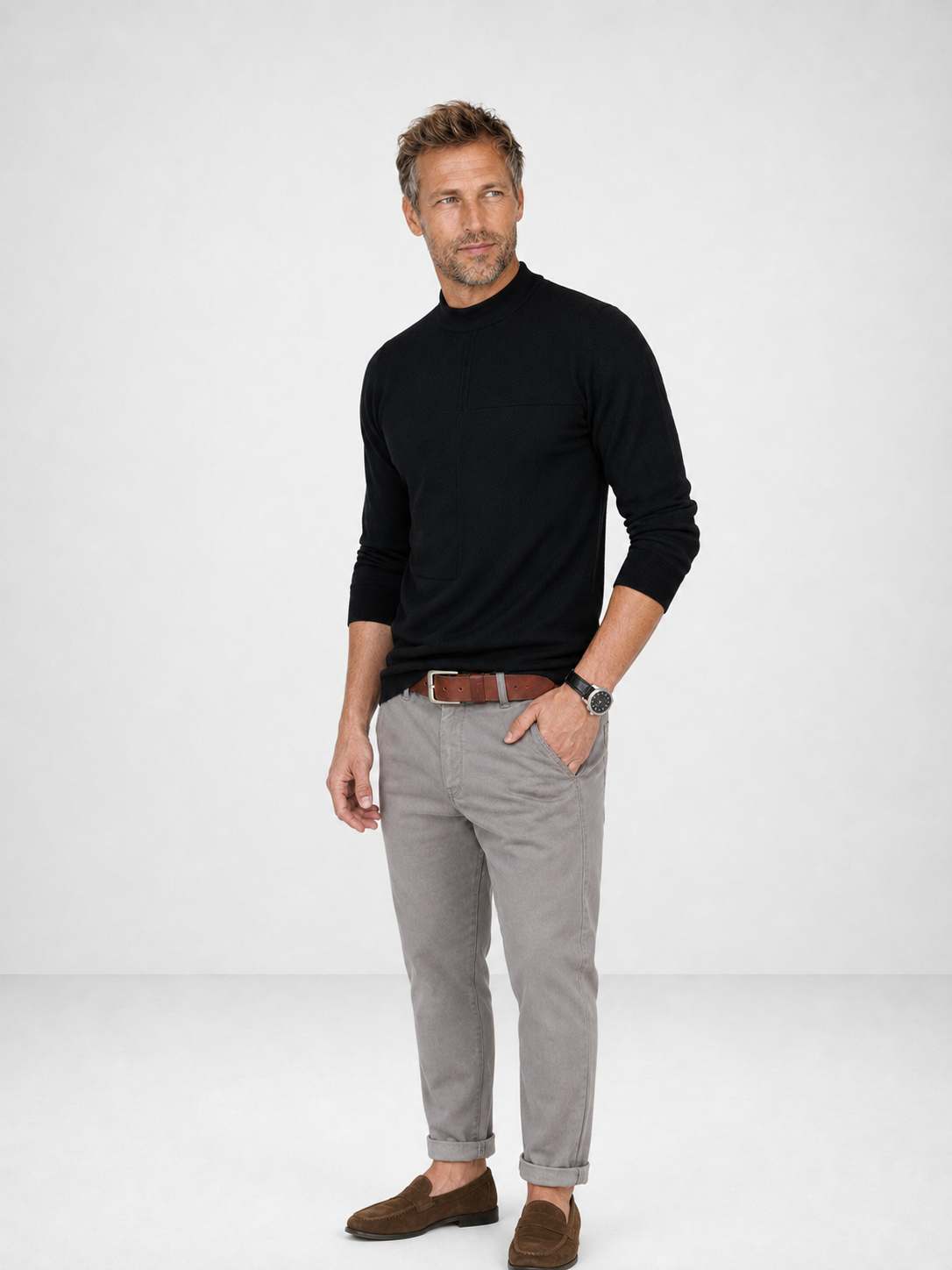 Suéter de cuello alto minimalista