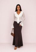 Blusa encaje blanca semitransparente