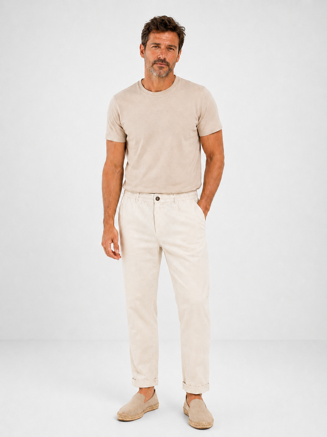 Pantalon lino ligero minimalista