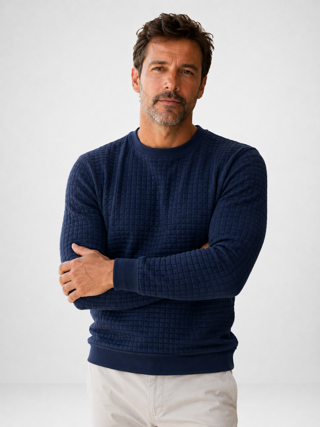 Jersey de Punto Texturizado con Cuello Redondo