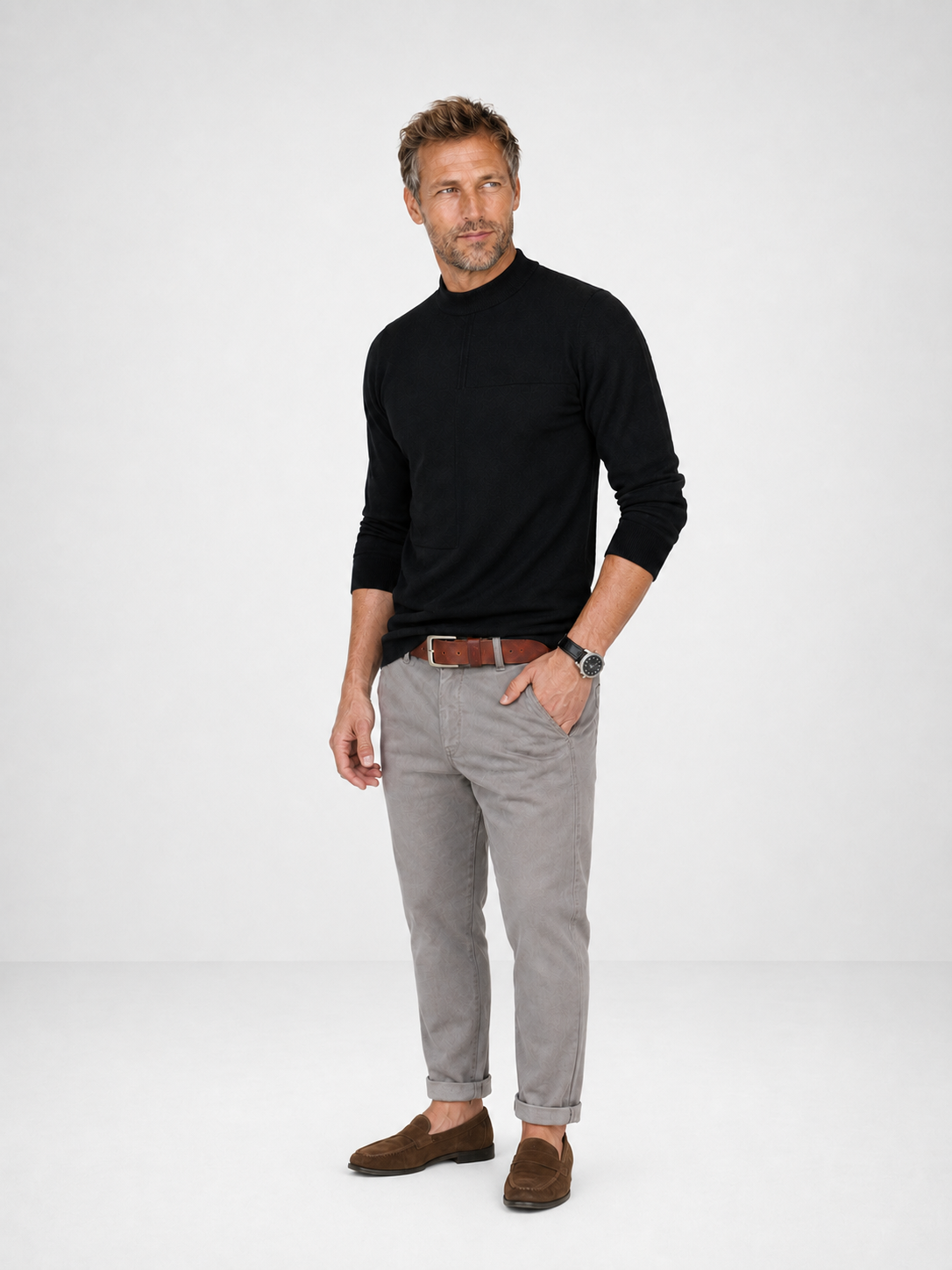 Suéter de cuello alto minimalista