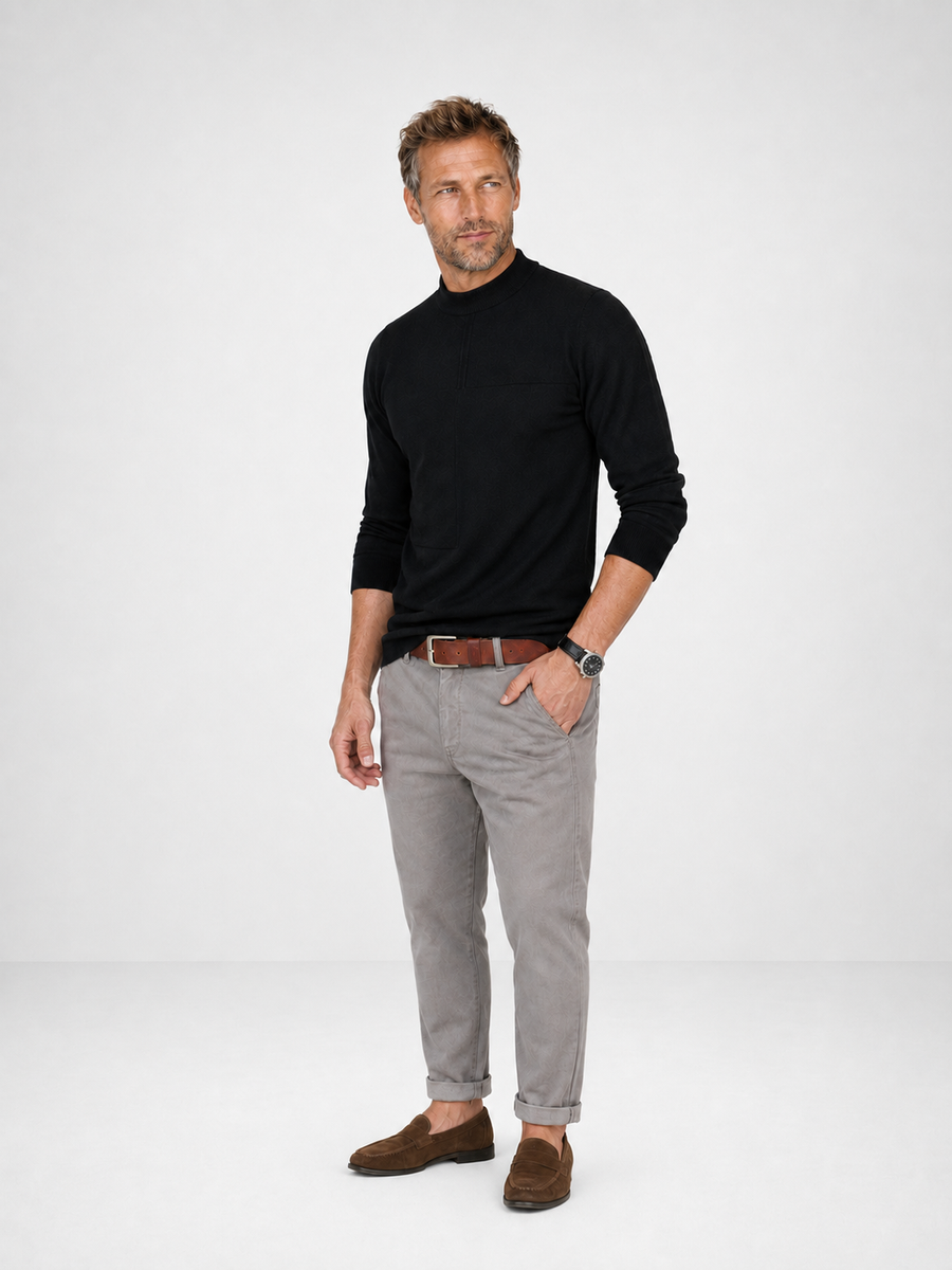 Suéter de cuello alto minimalista