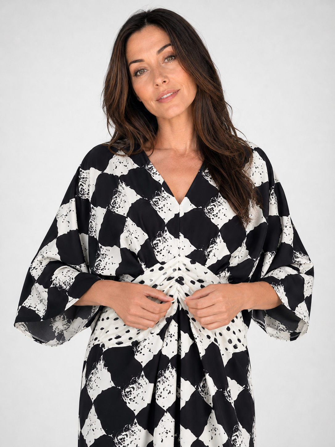 Vestido Largo Estampado con Nudo