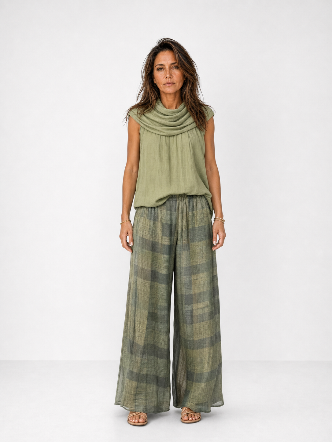 Conjunto de Lino y Pantalón Estampado