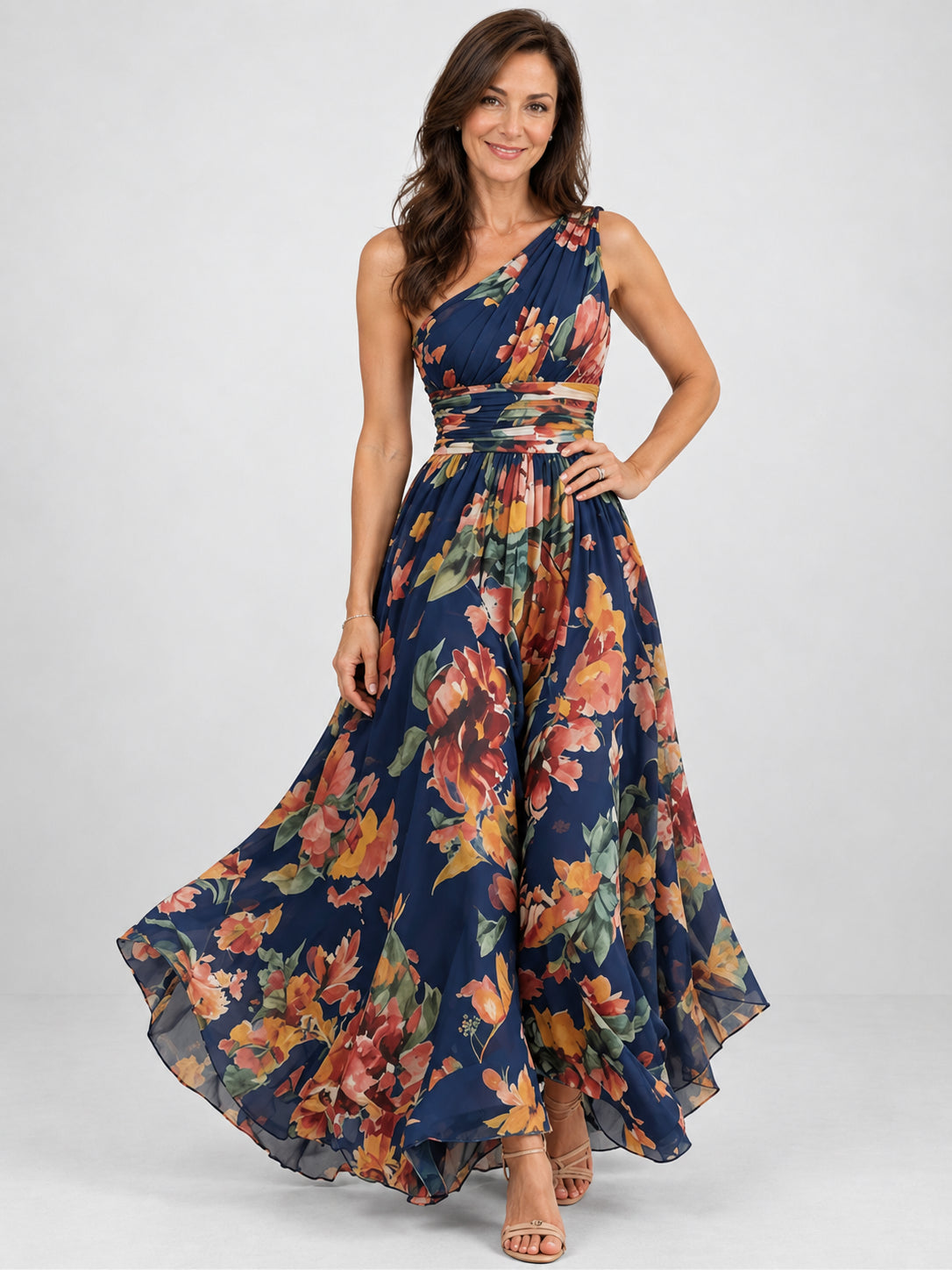 Azul marino floral