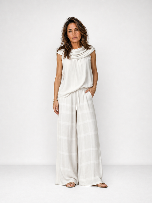 Conjunto de Lino y Pantalón Estampado