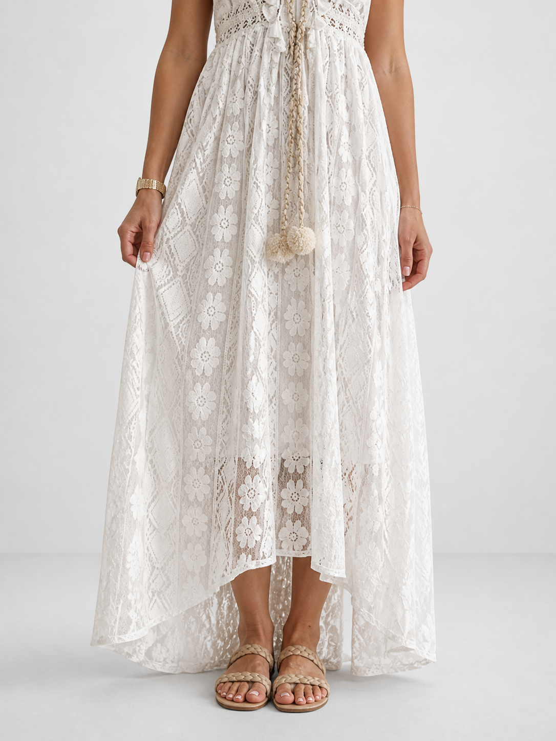 Vestido Largo Floral con Tirantes