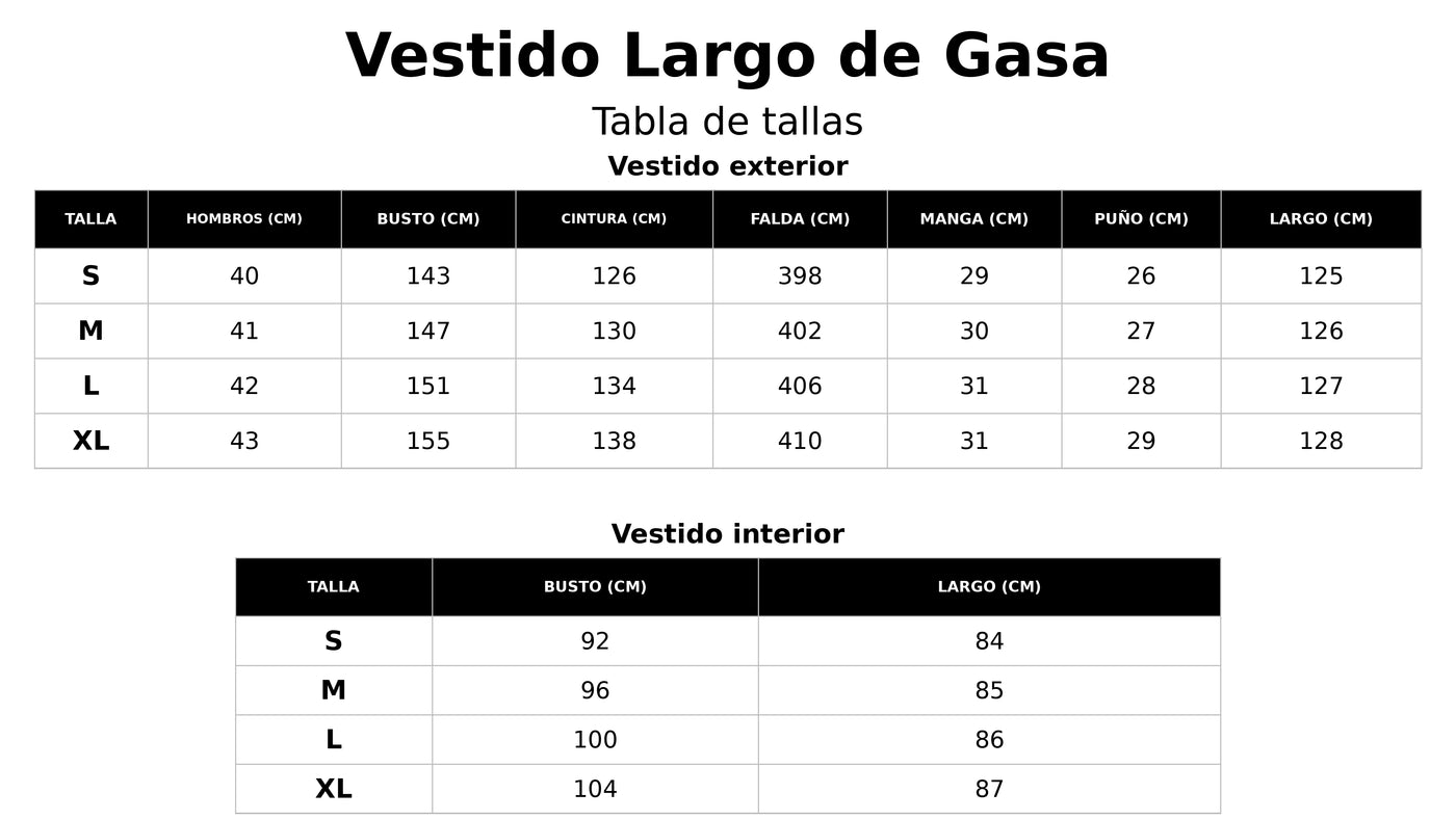 Guía de tallas
